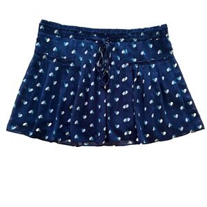 VTG Y2K American‎ Eagle Skirt Short Blue Heart Print Pleated Boho Chic Festival